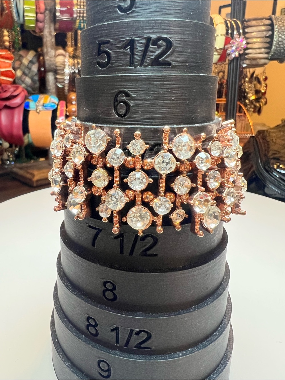 Crystal-Accented Rose Gold Stretch Bracelet